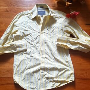 Abercrombie & Fitch yellow blue small mens button down muscle shirt